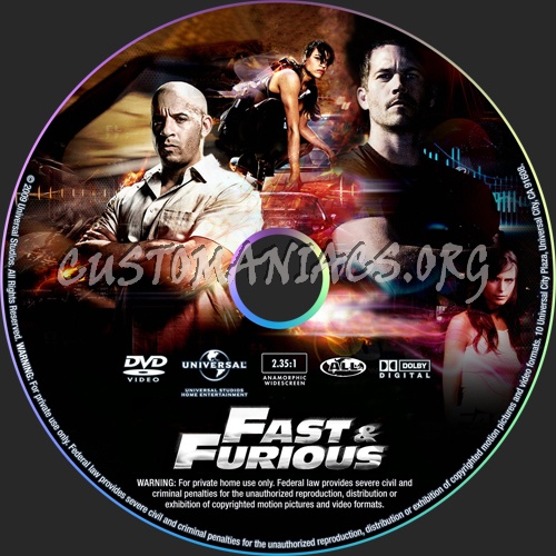 Fast & Furious dvd label