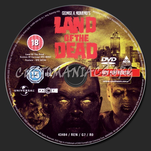 Land of the Dead dvd label