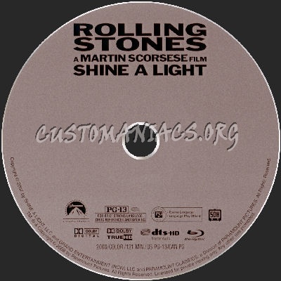 Rolling Stones Shine A Light blu-ray label