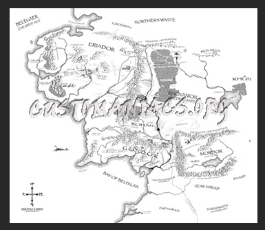 Lord of the Rings Middle Earth Map 