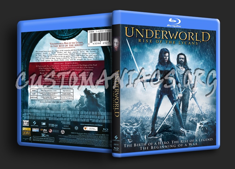 Underworld Rise of the Lycans blu-ray cover