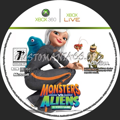 Monsters vs Aliens dvd label