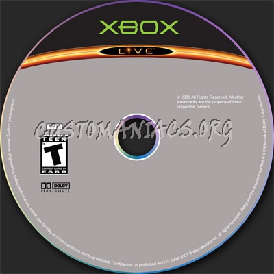 XBox Disc Template dvd label