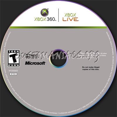 XBOX 360 Disc Template dvd label