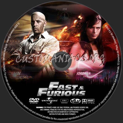 Fast and the Furious dvd label