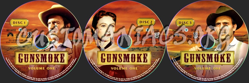 Gunsmoke Volume  1 dvd label