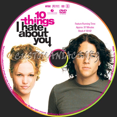 10 Things I Hate About You dvd label