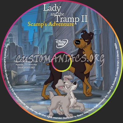 Lady and the Tramp II - Scamp's Adventure dvd label