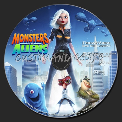 Monsters vs Aliens dvd label