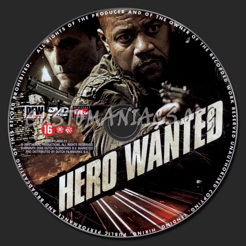 Hero Wanted dvd label