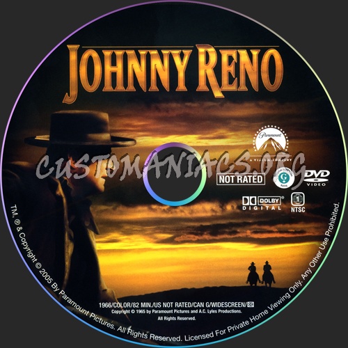 Johnny Reno dvd label