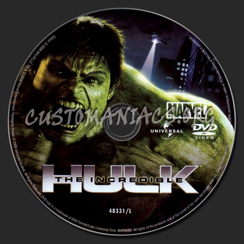 The Incredible Hulk dvd label