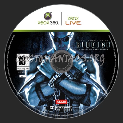 THE CHRONICLES OF RIDDICK Assault on Dark Athena dvd label