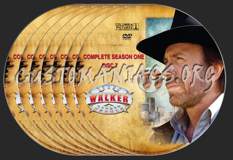 Walker Texas Ranger Season 1 dvd label