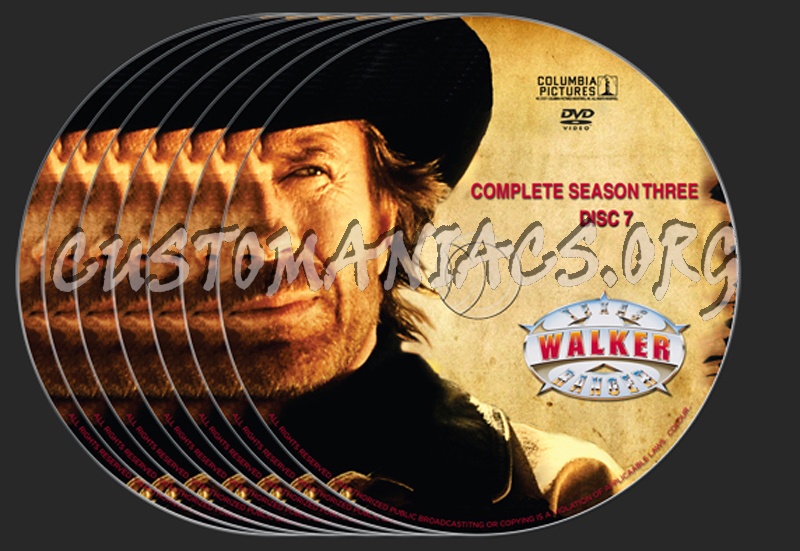 Walker Texas Ranger Season 3 dvd label