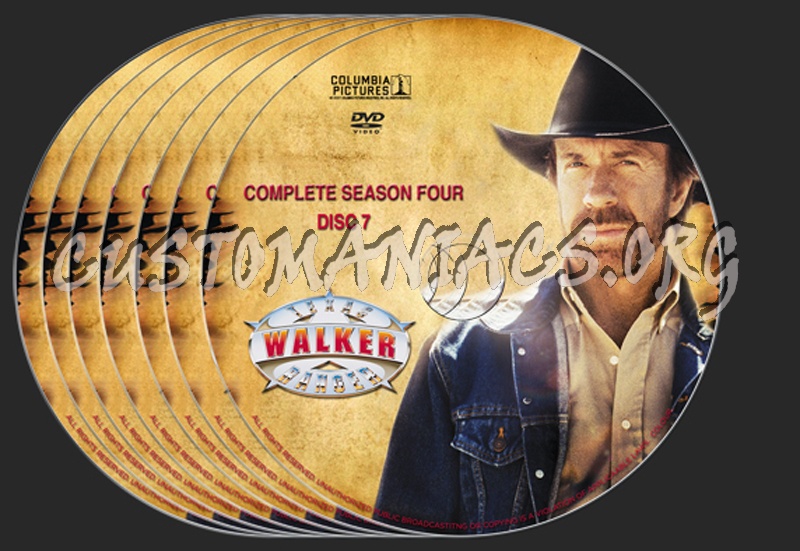Walker Texas Ranger Season 4 dvd label