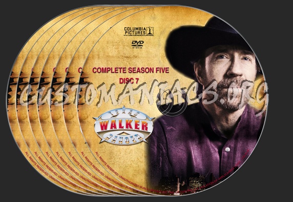 Walker Texas Ranger Season 5 dvd label