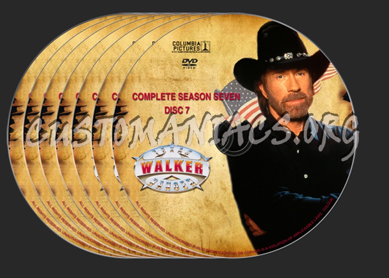 Walker Texas Ranger Season 7 dvd label