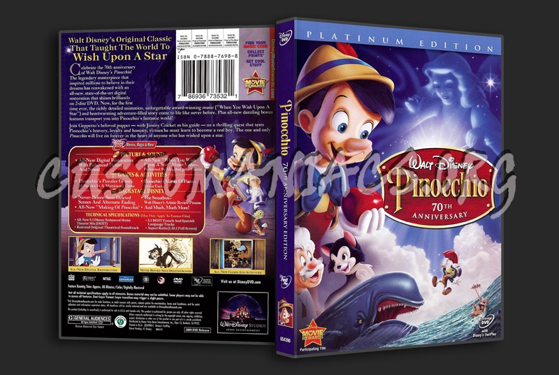 Pinocchio 70th Anniversary Edition dvd cover