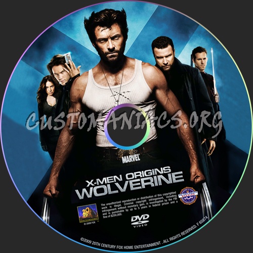 X-Men Origins:Wolverine dvd label