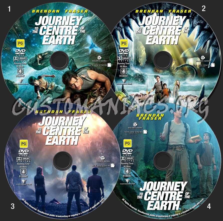 Journey To The Centre Of The Earth dvd label