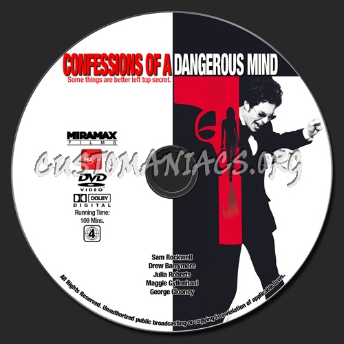 Confessions Of A Dangerous Mind dvd label