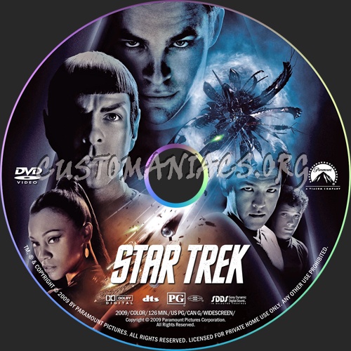 Star Trek (2009) dvd label