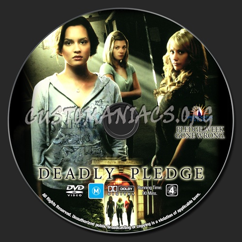 Deadly Pledge dvd label
