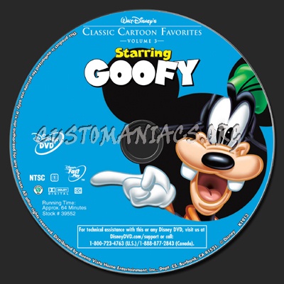 Classic Cartoon Favorites Volume 3 - Starring Goofy dvd label