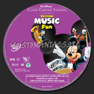 Classic Cartoon Favorites Volume 6 - Extreme Music Fun dvd label