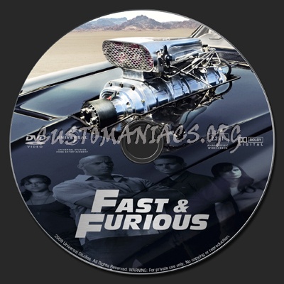 Fast and Furious dvd label