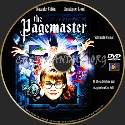 The Pagemaster dvd label