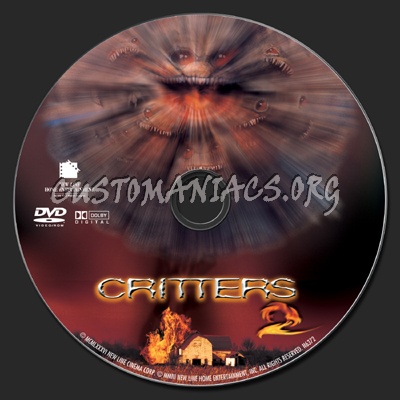 Critters 2 dvd label