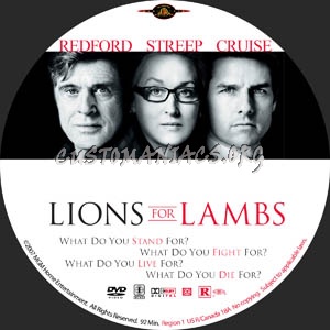 Lions for Lambs dvd label