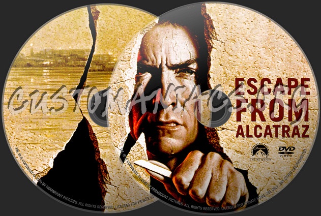 Escape From Alcatraz dvd label