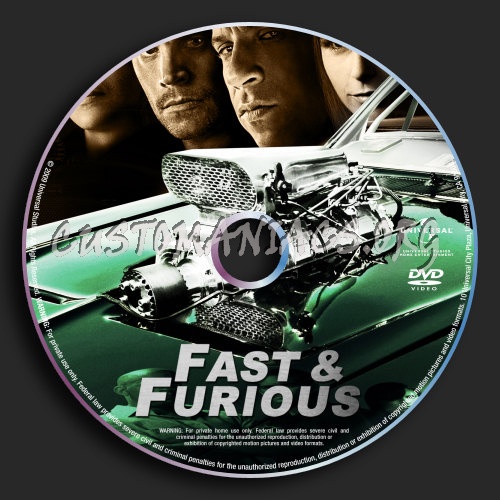 Fast And Furious dvd label