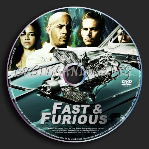 Fast And Furious dvd label
