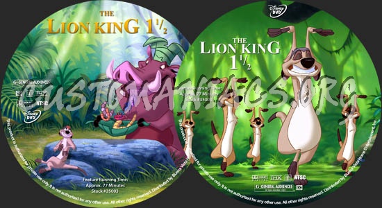 The Lion King 1 1/2 dvd label