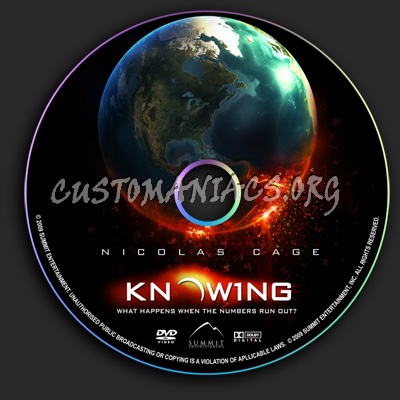 Knowing dvd label