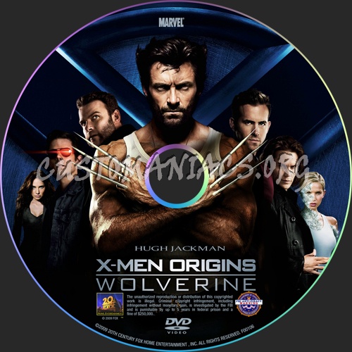 X-Men Origins Wolverine dvd label