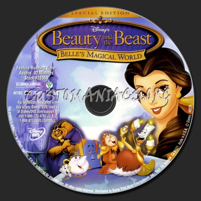 Beauty and the Beast Belle's Magical World dvd label