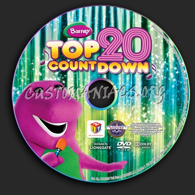 Barney: Top 20 Count Down dvd label