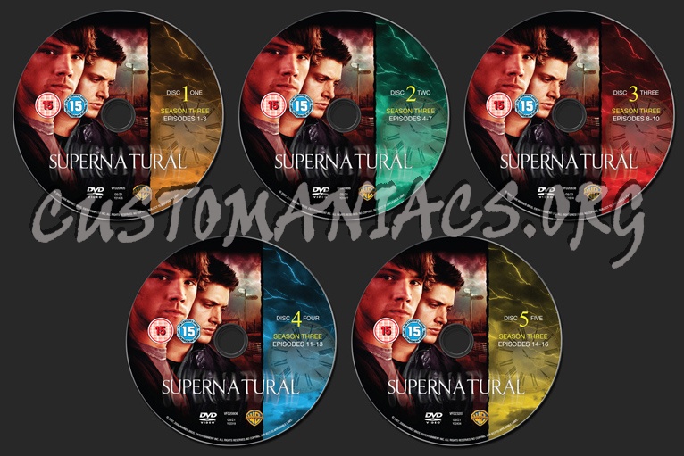 Supernatural Season 3 dvd label