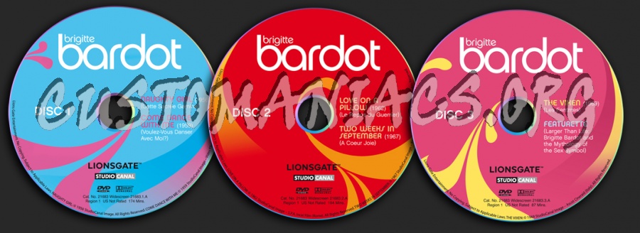 Brigitte Bardot 5 Film Collection dvd label