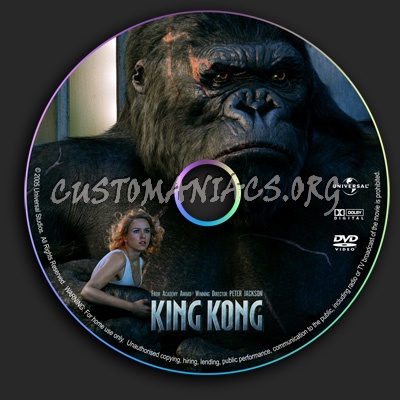 King Kong dvd label