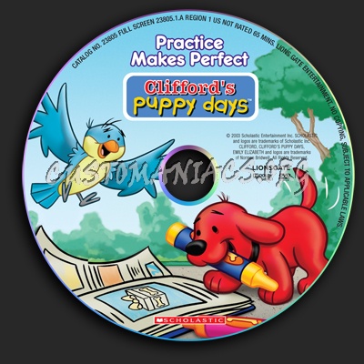 Clifford's Puppy Days: Practice Makes Perfect dvd label