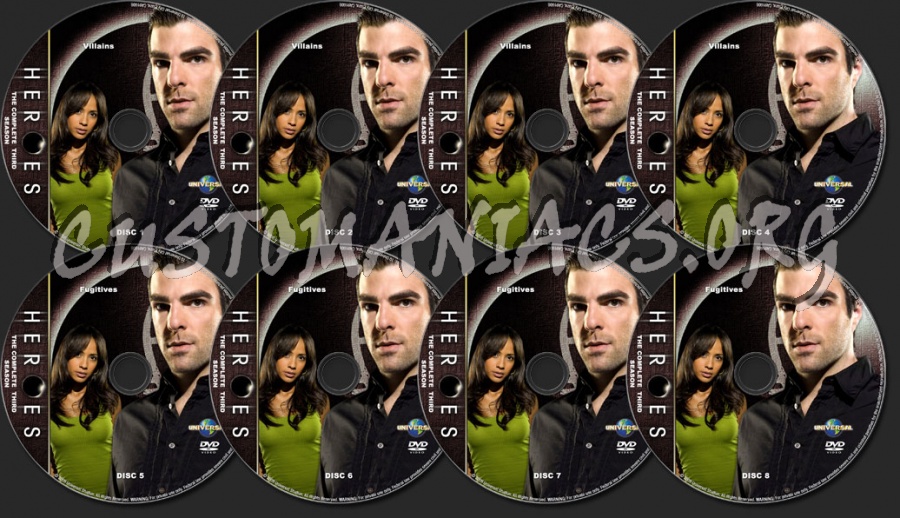 Heroes Season Three dvd label