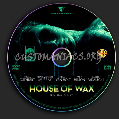 House Of Wax dvd label