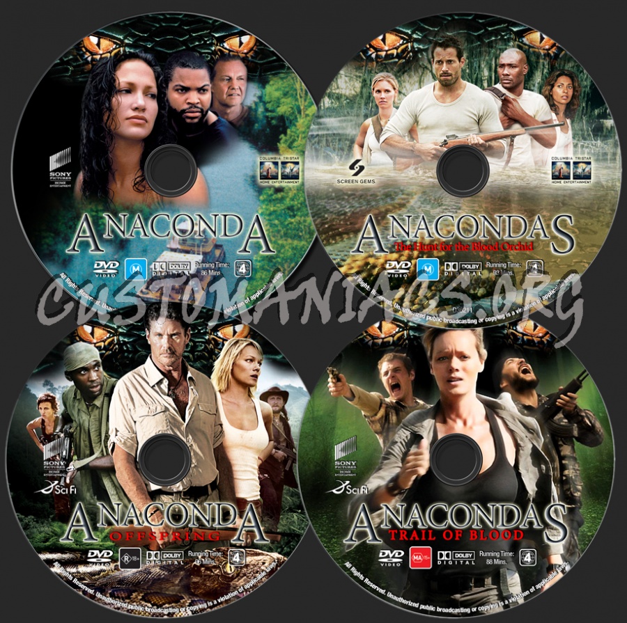 Anaconda / Anacondas Quadrilogy dvd label