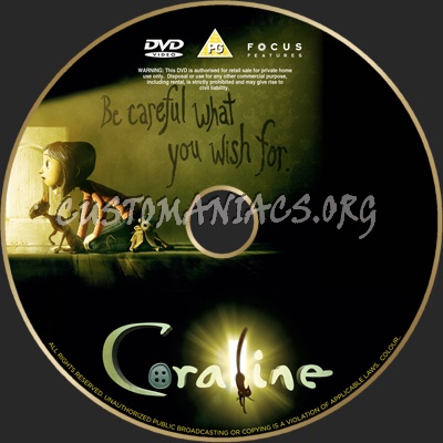 Coraline dvd label